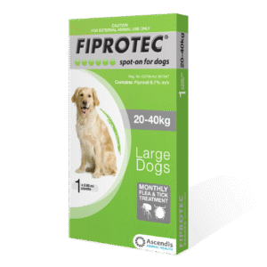 Fiprotec Dog(20-40kg)Lrg 1'Sgl Green Pip