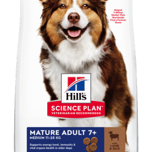 HILL'S SCIENCE PLAN Mature Adult Medium Dry Dog Food Lamb & Rice Flavour - 12kg