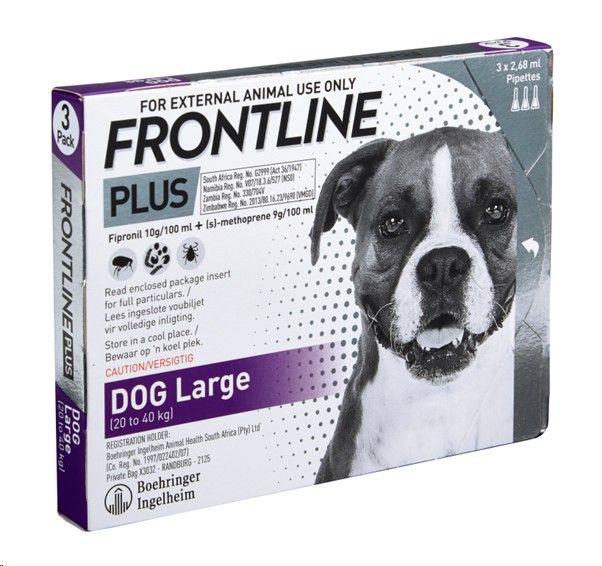 Frontline Plus Dog Lrg (20-40KG) 3 PIP