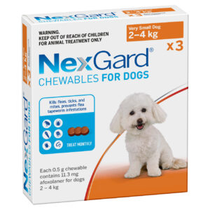 NexGard (2-4kg) Sml (Orange) 3' Sgl