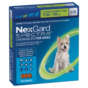 NexGard Spectra Med(7.6-15kg) 3 Pack Green