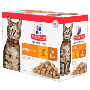 HILL'S SCIENCE PLAN Adult Wet Cat Food Multipack Chicken & Turkey Flavour - 12x 85g pouches